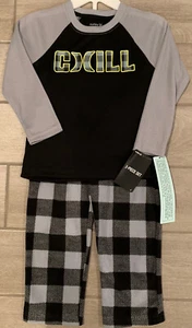 NEW HURLEY Boys Pajamas Two Piece SET Size 4 Chill logo Soft Black Gray PJ’s - Picture 1 of 6