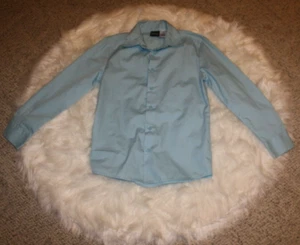 TFW Boys Green Long Sleeve Button-Down Shirt Sz 10 Dress Up Church Formal GUC - Picture 1 of 5