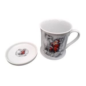 Juego de tazas y posavasos de Navidad de Papá Noel de la colección Leonardo porcelana fina blanca - Imagen 1 de 21