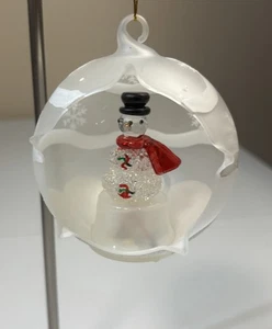 Snowman Globe Glass Light Up Christmas Ornament - Picture 1 of 10