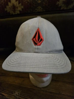Volcom - gray w/classic logo in red- snapback cap/ hat-EUC - Image 1 of 4
