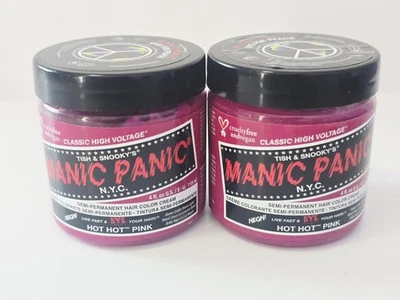 Crema de color de cabello semipermanente de alto voltaje Manic Panic rosa caliente 4 oz CANTIDAD: 2 Foto 1 de 4