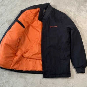 Lyle & Scott Jacket Mens Medium Black Varsity Bomber Flight Relaxed Ltd Edition - Picture 1 of 15