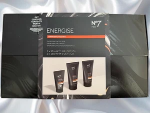 BOOTS No7 Men Energising Face Trio Gift Set ~ Moisturiser, Face Wash, Face Scrub - Picture 1 of 6