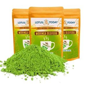 Lotustoday Moringa Powder Energy Boost Vegan Raw Pure Green Leaf Superfood 100g - Picture 1 of 6