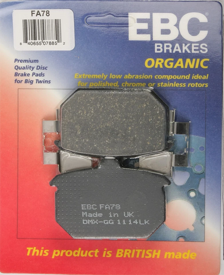 EBC 1983 FXDG Disc Glide Harley Davidson BRAKE PADS FA78 ORGANIC FA78 - Image 1 of 1