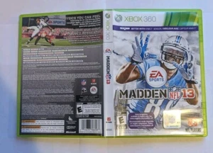 CIB MADDEN NFL 13 2013 MICROSOFT XBOX 360 VIDEO GAME MANUAL ON DISC - Picture 1 of 3