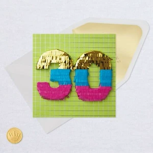 Hallmark Birthday Card by Signature ~ 30th Birthday die-cut 30 Pinata Style - Picture 1 of 3