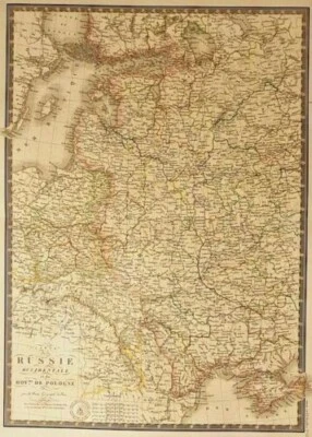 1827 Polônia, Baltische staten, Wit-Rusland, Oekraïne ; Mapa da Carta da Rússia - Imagem 1 de 4
