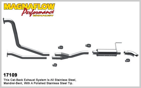Sistema de exaustão Magnaflow Cat-Back compatível com 2007-2010 Nissan Titan V8 5.6L Off Road - Imagem 1 de 1