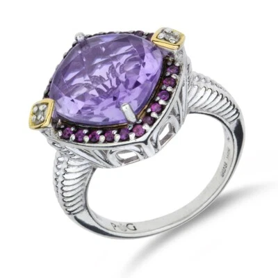 Phillip Gavriel oro amarillo de 18 quilates y amatista de ley, diamante granate SR-4174 Foto 1 de 4