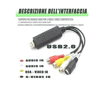  Convertitore Audio Video USB 2.0 Analog a Digitale, Scheda di Acquisizi - Immagine 1 di 4