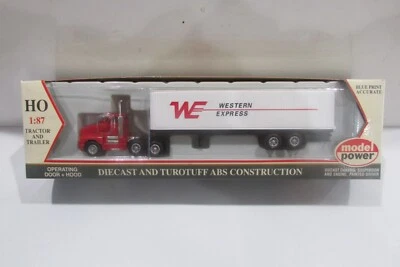 HO Scale Model Power 15002 LH Tractor w/ STD Box Trailer Western Express - Image 1 of 2