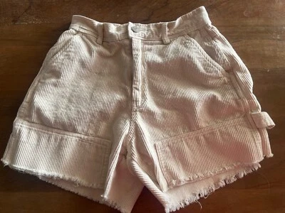 Pantalones Cortos Forever 21 Pana Adolescente Talla Pequeña Crema Cortes Cintura Alta Talla 24/26 Foto 1 de 4