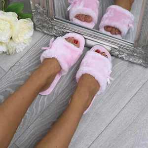 DAMEN FLACHE PEEP TOE SOMMERSCHUHE INNENSCHUHE SANDALEN FLIP FLOPS - Bild 1 von 46