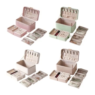 PU Leather Jewelry Box With Multi Compartment Design For Ring Bracelet Storage - Image 1 of 4