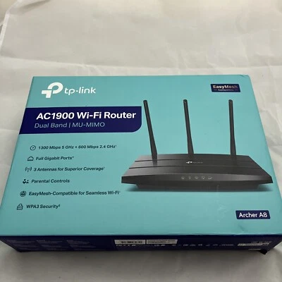 TP-LINK AC1900 Archer A8 Wi-Fi Router Dual Band Mu-Mimo WiFi - NOB - Image 1 of 4