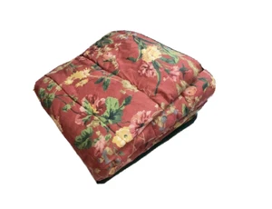 Vintage Queen Size Comforter Red Pink Rose Floral Bedding Thick Reversible Print - Picture 1 of 10
