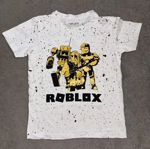 George Roblox White, Black And Gold T Shirt Size 7-8 Years - Picture 1 of 3