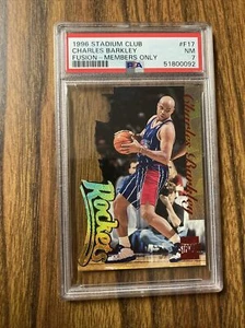 Tarjeta CHARLES BARKLEY 1996 STADIUM CLUB FUSION PSA 7 houston rocket SOLO PARA MIEMBROS - Imagen 1 de 12