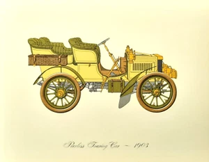 Coche de turismo Peerless 1903 litografía Clarence P. Hornung coche de automóvil antiguo - Imagen 1 de 1