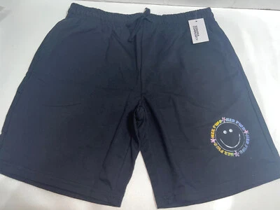 ¡NUEVO CON ETIQUETAS! SONOMA COMMUNITY su poder cara sonriente SUDADOR SHORTS TALLA GRANDE NEGRO Foto 1 de 4