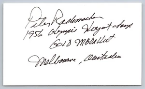 Pete Rademacher Signed Index Card - Olympics -1956 Gold Medal - Picture 1 of 2
