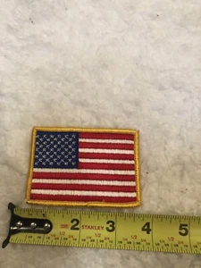 AMERICAN FLAG PATCH embroidered iron-on REVERSE USA EMBLEM UNIFORM LEFT FACING - Picture 1 of 2
