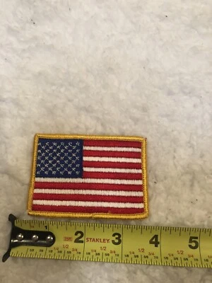 AMERICAN FLAG PATCH embroidered iron-on REVERSE USA EMBLEM UNIFORM LEFT FACING - Image 1 of 2