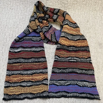 Karen Allen Fiber Arts Cashmere Bufanda NUEVA Púrpura Negro Dorado Multi Tejido Foto 1 de 4