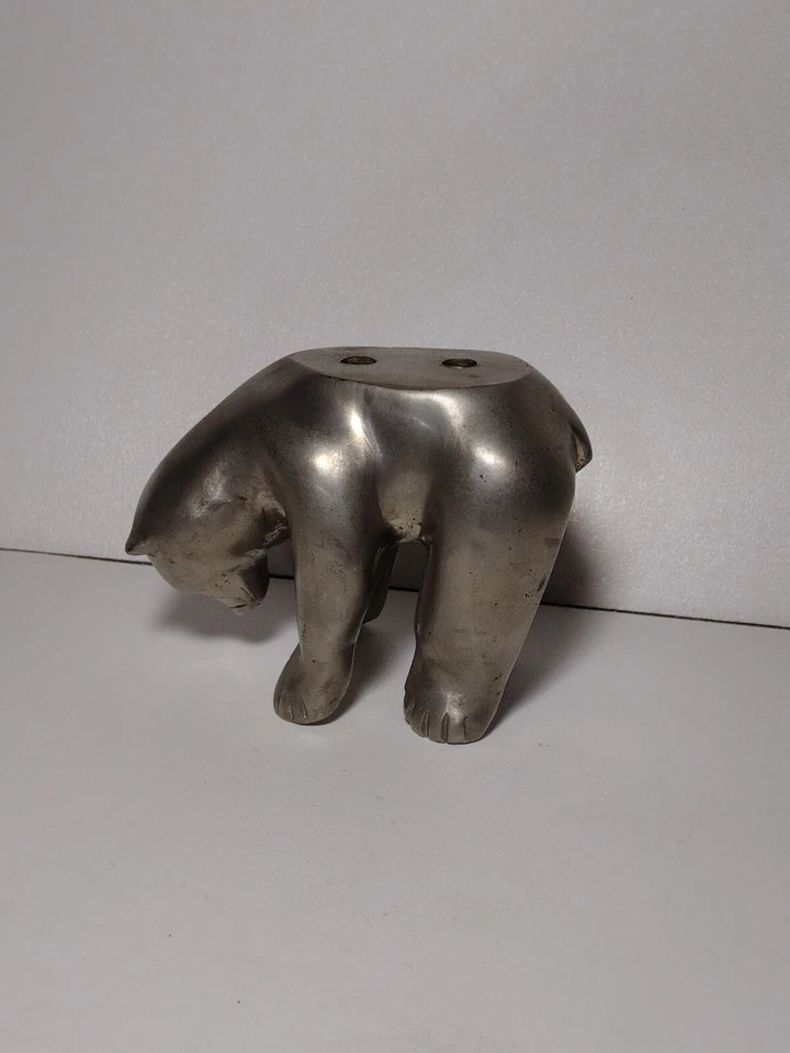 Hardware de restauración vintage oso polar mate tono plata metal pesado Foto 1 de 4