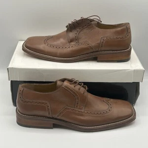 NEW David Eden Mens Genuine Leather Dress Shoes Brown Derby SZ 9 - Picture 1 of 12