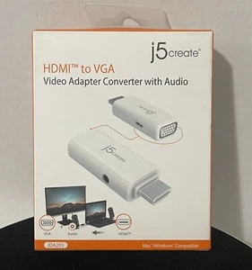 j5create HDMI to VGA Video Adapter Converter with Audio NEW JDA203 j5 create - Picture 1 of 2