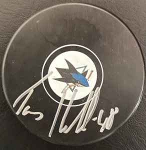 TOMAS HERTL signed OFFICIAL 'SAN JOSE SHARKS' HOCKEY PUCK ~SASIGNED COA - Picture 1 of 6