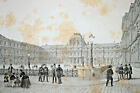 Cour Du Louvre Paris Lithographie Benoist Bayot Charpentier Xix