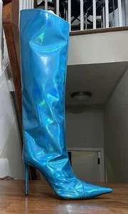 Alexandre Vauthier Alex 105mm metallic-finish boots Women’s AVI1800-014 Size 40 - Picture 1 of 21