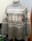 Women's M. Abercrombie & Fitch Fair Isle Sweater~Mock Neck Pullover~Nordic Gray