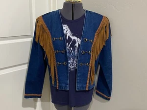 Wanted! By Beads Beautiful Denim Jacket & Shirt - Picture 1 of 4