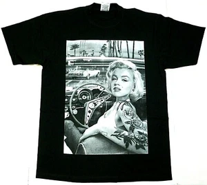 MARILYN MONROE T-shirt Tattoo Lowrider Urban Streetwear Men's Tee New - Picture 1 of 3