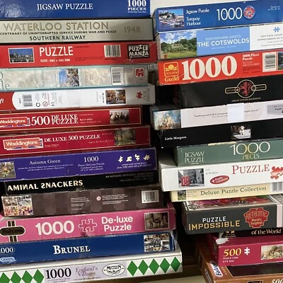 Jigsaw Puzzle Bundle x15 Joblot 200 500 1000 Piece Christmas Hobby Unchecked - Image 1 of 4