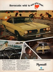 Plymouth Barracuda 1967 "Wild to Win You Over" anuncio original impreso en color - Imagen 1 de 1