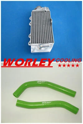Aluminum Radiator and GREEN Silicone Hose for Yamaha YZ85 YZ 85 2002-2015 2013 Foto 1 de 4