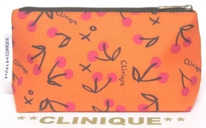 CLINIQUE Makeup / Cosmetic Bag in an ORANGE CHERRY Design by DONALD ROBERTSON