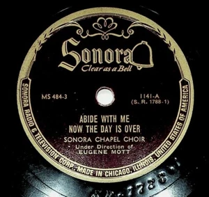 Sonora Chapel Choir 10" 78RPM Shellac Abide With Me Crown Him Rare - Picture 1 of 4