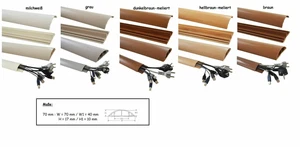1m Fussboden Kabelkanal 70mm breit selbstklebend Farbe wählen - Bild 1 von 22