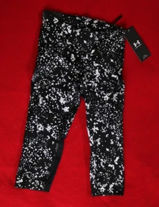 Under Armour Black/White Print Yoga/workout Leggings size S/3,4 Retail $55 - Picture 1 of 2