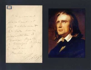 COMPOSER & PIANIST Franz Liszt autograph letter signed & mounted - Picture 1 of 2