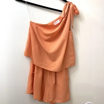 Mameluco de un hombro Pink Lily naranja melón mediano para mujer Foto 1 de 4