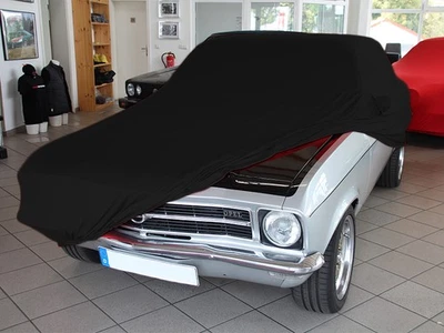 Manta protectora de garaje completa Car-Cover negra con bolsillos de espejo para Opel Ascona A Foto 1 de 4