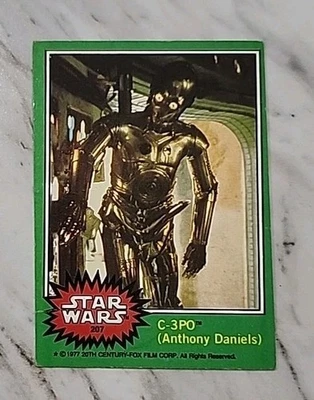 Star Wars 1977 Error Card #207 C3P0 Golden Rod - Image 1 of 4